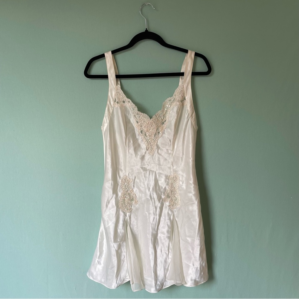 Y2K Victoria’s Secret Ivory Sequin Mini Slip Dress